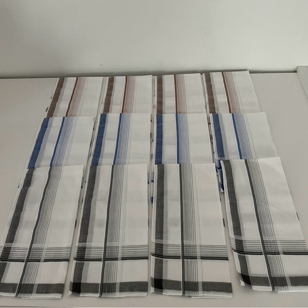 FATİH 100% Cotton Handkerchief Set – 12 Pieces